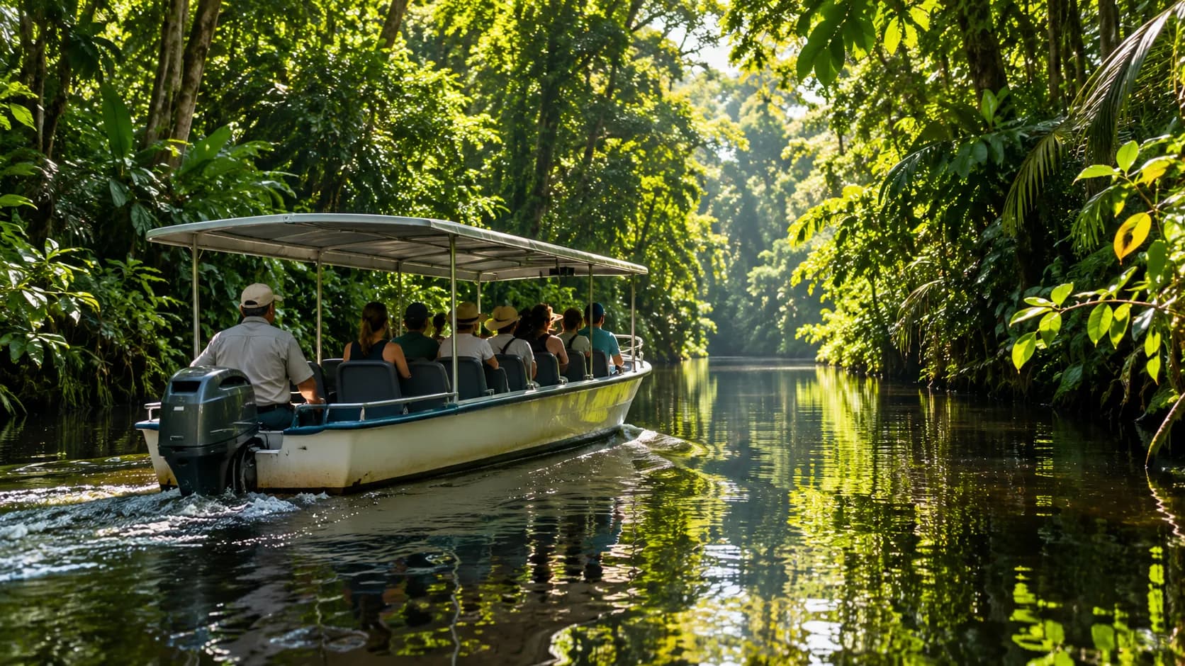 Boat transfer on the Tortuguero canals in Costa Rica